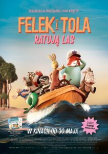 Plakat filmu "Felek i Tola ratują las"